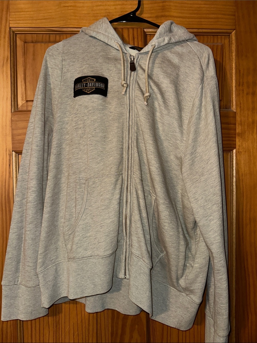 Harley-Davidson Heather Gray Full-Zip Hoodie with Chest and Back Patch 2XL